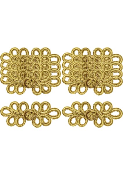10PAIR Çin Knots Frog Düğmeleri Dikiş Kapatma Bağlantı Ediniler Hanfu Kıyafet Diy Altın (Yurt Dışından)
