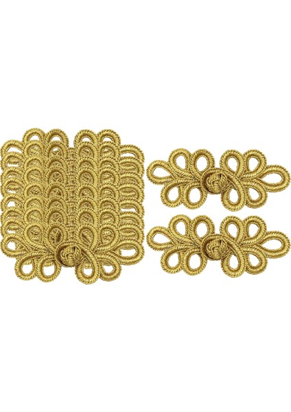 10PAIR Çin Knots Frog Düğmeleri Dikiş Kapatma Bağlantı Ediniler Hanfu Kıyafet Diy Altın (Yurt Dışından) fiyatları
