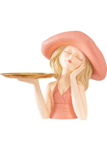 Kız Heykeli Depolama Tepsisi Koleksiyonu Reçine Heykelcik (Yurt Dışından)