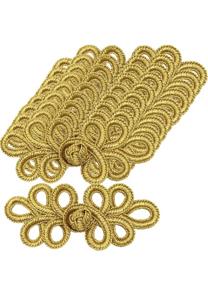 10PAIR Çin Knots Frog Düğmeleri Dikiş Kapatma Bağlantı Ediniler Hanfu Kıyafet Diy Altın (Yurt Dışından) modelleri