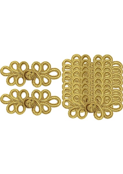 10PAIR Çin Knots Frog Düğmeleri Dikiş Kapatma Bağlantı Ediniler Hanfu Kıyafet Diy Altın (Yurt Dışından) fırsatları