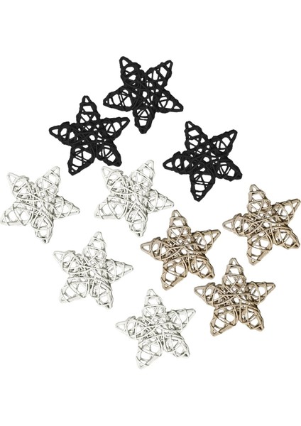 10X Rattan Yıldız Vazo Dolgu Asılı Toplar Yeni Yıl Noel Ağacı Için 5 cm (Yurt Dışından)