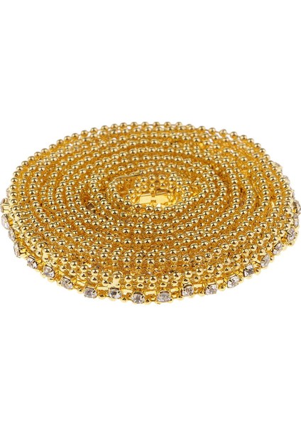 1 Yd Kristal Strass Altın ve Kurdele Taşlı Kabartmalı (Yurt Dışından)