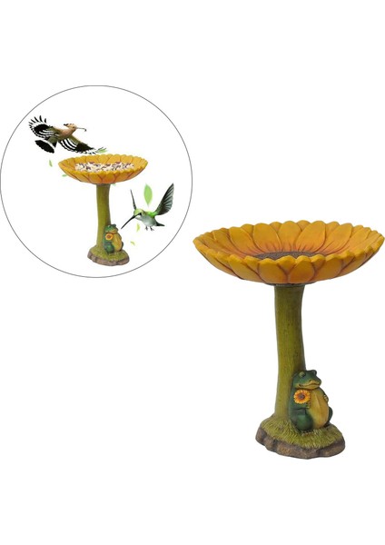 1 Kuş Banyosu Heykeli Çeş Birdfeeder Birdbath Dekorasyon Kurbağa (Yurt Dışından) modelleri