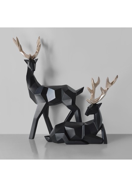 Geyik Heykelleri Minyatür Figürinler Heykel Modern Süsleme Raf Ev Için B_black (Yurt Dışından) fırsatları