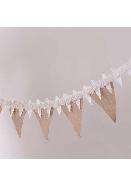 Çuval ve Jüt Banner Dıy Dekorasyon Vintage Üçgen Bunting Düğün Doğum Günü Partisi Dekoru (Yurt Dışından) fırsatları