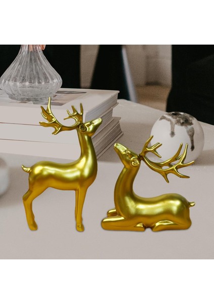 2x Ren Ği Heykelcikleri Elk Ği Heykeli Oturma Odası Için (Yurt Dışından) modelleri