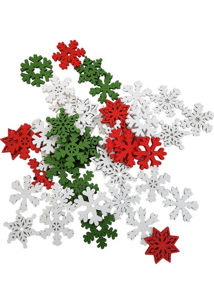 Festival Kartı Yapımı Kar Tanesi Için 50X Ahşap Noel Süslemeleri Çeşitli Renk (Yurt Dışından) fiyatları