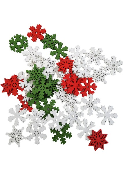 Festival Kartı Yapımı Kar Tanesi Için 50X Ahşap Noel Süslemeleri Çeşitli Renk (Yurt Dışından) modelleri