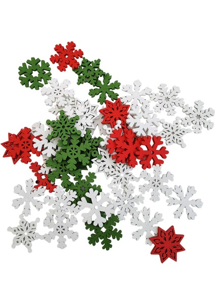 Festival Kartı Yapımı Kar Tanesi Için 50X Ahşap Noel Süslemeleri Çeşitli Renk (Yurt Dışından) fırsatları