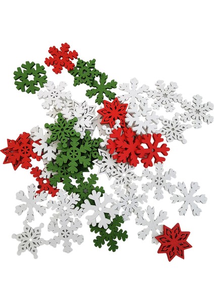 Festival Kartı Yapımı Kar Tanesi Için 50X Ahşap Noel Süslemeleri Çeşitli Renk (Yurt Dışından) indirimleri