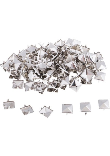 100X Kare Metal Perçinler Dıy Takı Perçinler Piramitler, Ş (Yurt Dışından) fiyatları