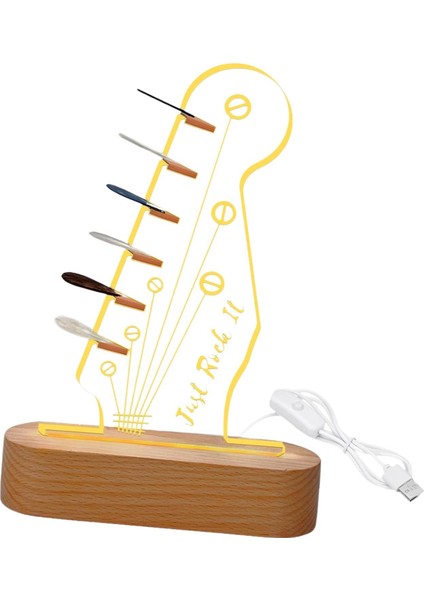 Aydınlat Up Gitar Tutucu Aydınlık Seçme Depolama Rafı Pratik Alan Tasarrufu Gitaristleri Ahşap Taban ile Atmosfer Işık (Yurt Dışından)