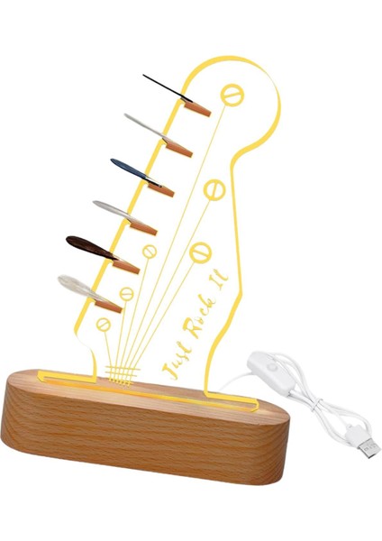 Aydınlat Up Gitar Tutucu Aydınlık Seçme Depolama Rafı Pratik Alan Tasarrufu Gitaristleri Ahşap Taban ile Atmosfer Işık (Yurt Dışından)