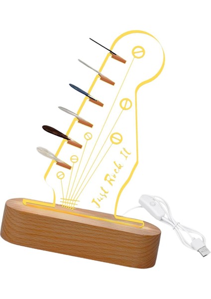 Aydınlat Up Gitar Tutucu Aydınlık Seçme Depolama Rafı Pratik Alan Tasarrufu Gitaristleri Ahşap Taban ile Atmosfer Işık (Yurt Dışından)
