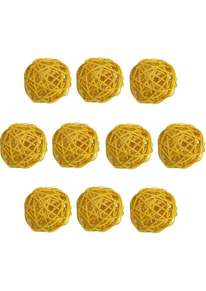 10 Delikli El Yapımı Dekoratif Hası Toplar Sarı (Yurt Dışından) fiyatları