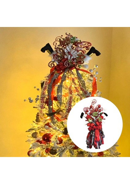 Işıklı Noel Dekorasyonu 16,5 Inç Çelenk Ağı Tepesi (Yurt Dışından)