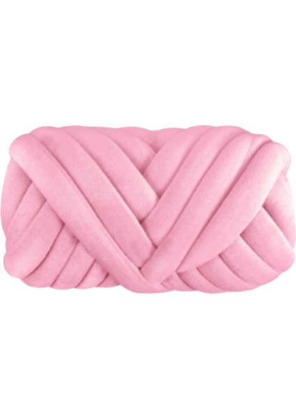 500G Kadife Tıknaz Iplik Kol Örgü Yastık Yıkanabilir Halılar Sepet Yastık Açık Pembe (Yurt Dışından)