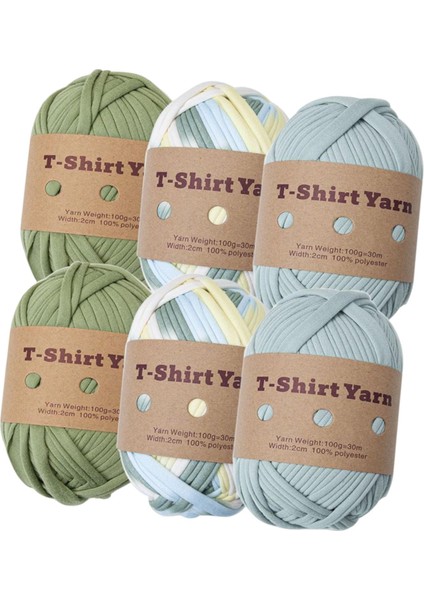 6 Adet Örgü Ipliği Kumaş Kumaş Halı Ipliği Spagetti Ipliği T-Shirt Ipliği Set C Için (Yurt Dışından)