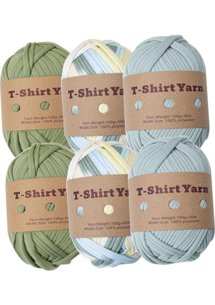 6 Adet Örgü Ipliği Kumaş Kumaş Halı Ipliği Spagetti Ipliği T-Shirt Ipliği Set C Için (Yurt Dışından) modelleri