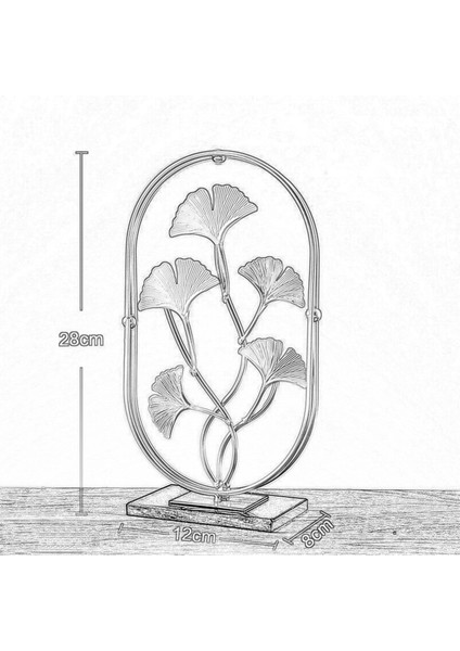 Yapraklar Heykeli Yaprak Figürleri Demir Modern Koleksiyon Metal Yaprak Heykel Masası Ginkgo (Yurt Dışından)