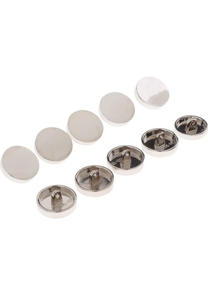 10 Metal Yuvarlak I Düğ 1 Delikli Ş Düğmesi Dıy Konfeksiyon 25MM Ş (Yurt Dışından)