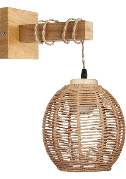 Rattan Duvar Lambası Mutfak Adası Ahır Sundurma Yatak Odası Çatı Katı Duvar Işıkları (Yurt Dışından)