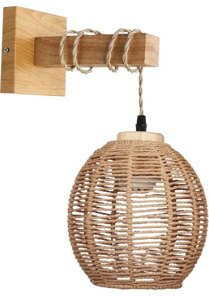 Rattan Duvar Lambası Mutfak Adası Ahır Sundurma Yatak Odası Çatı Katı Duvar Işıkları (Yurt Dışından)