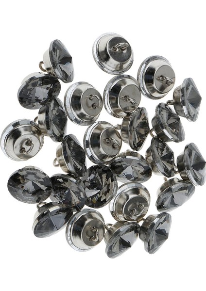 Goblen Dekorasyonu Için 25 Düğme Kristal 18MM Gri (Yurt Dışından)