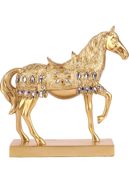 Reçine Paça At Heykelcik Heykeli Ev Masaüstü Dekorasyon Altın (Yurt Dışından)