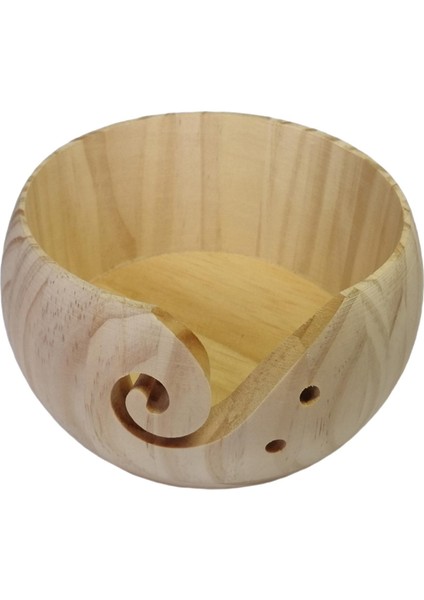 Örgü Ipliği Doğal Ahşap Için Kapaklı Ahşap I Kase Depolama (Yurt Dışından)