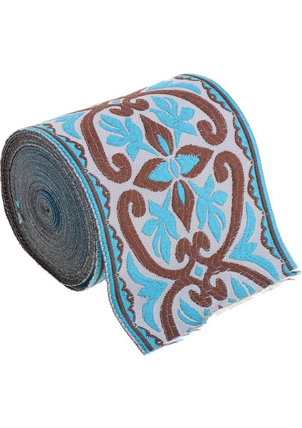 5 Metre Jakard Dokuma Dantel Nakış Giyim Şapkası Dekor 8cm Açık Mavi (Yurt Dışından) fırsatları