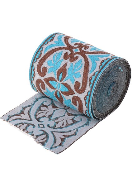 5 Metre Jakard Dokuma Dantel Nakış Giyim Şapkası Dekor 8cm Açık Mavi (Yurt Dışından) indirimleri