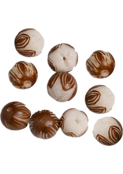 10 Adet Oyma Boncuk Takı Yapımı Için Ahşap Ara Boncuk 1.2cm (Yurt Dışından)