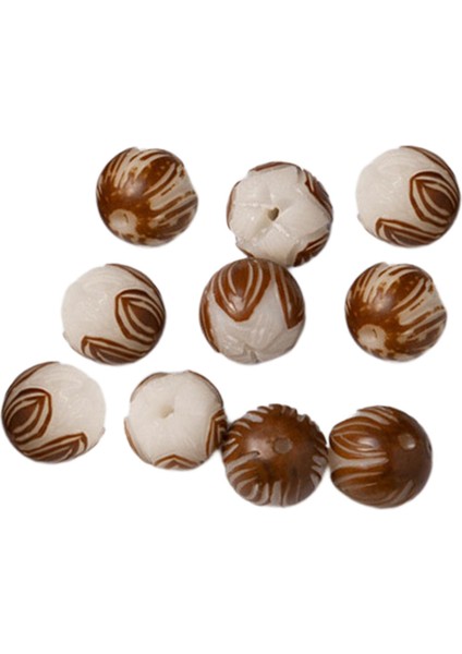 10 Adet Oyma Boncuk Takı Yapımı Için Ahşap Ara Boncuk 1.2cm (Yurt Dışından)