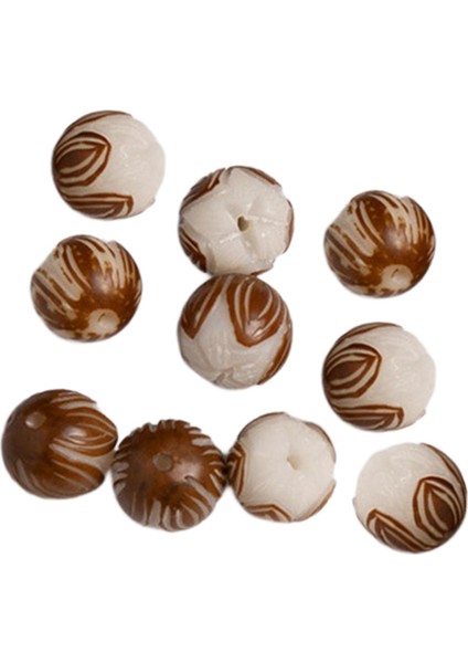 10 Adet Oyma Boncuk Takı Yapımı Için Ahşap Ara Boncuk 1.2cm (Yurt Dışından)