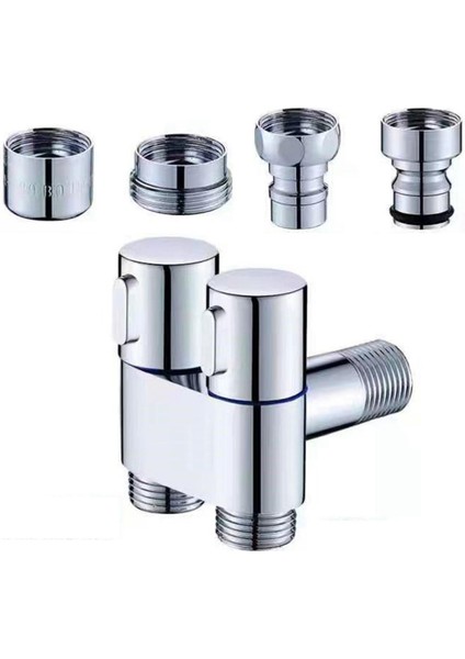 Üç Yönlü Açı Durdurucu Musluk Işı G1/2 Diş Doldurma, 3 Çıkışlı (Yurt Dışından)