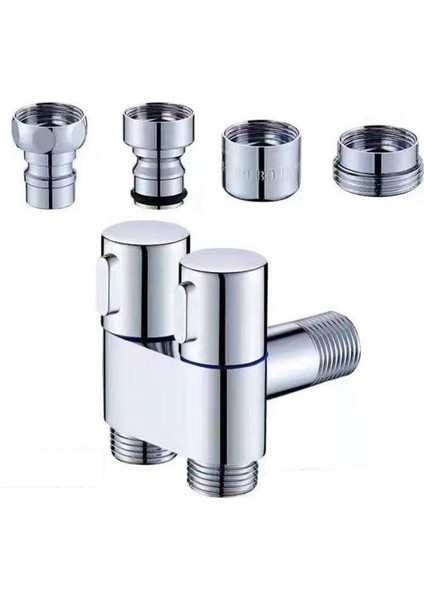 Üç Yönlü Açı Durdurucu Musluk Işı G1/2 Diş Doldurma, 3 Çıkışlı (Yurt Dışından) modelleri