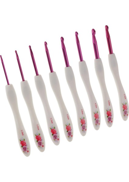 8 Boyutlu Alüminyum Alaşımlı Tığ Kancaları Örgü 2.5-6mm - Kırmızı (Yurt Dışından)