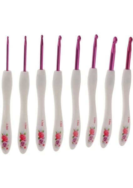 8 Boyutlu Alüminyum Alaşımlı Tığ Kancaları Örgü 2.5-6mm - Kırmızı (Yurt Dışından) fiyatları