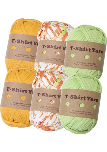 6 Adet Örgü Ipliği Kumaş Kumaş Halı Ipliği Spagetti Ipliği T-Shirt Ipliği Set B Için (Yurt Dışından)