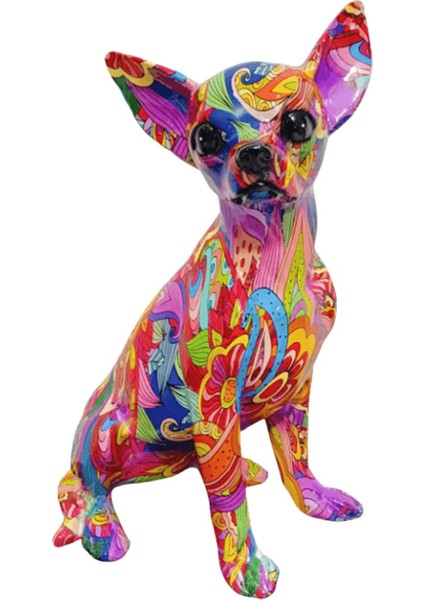Oturma Odası Odası B Için Graffiti Chihuahua Heykeli Süsleme El I (Yurt Dışından)