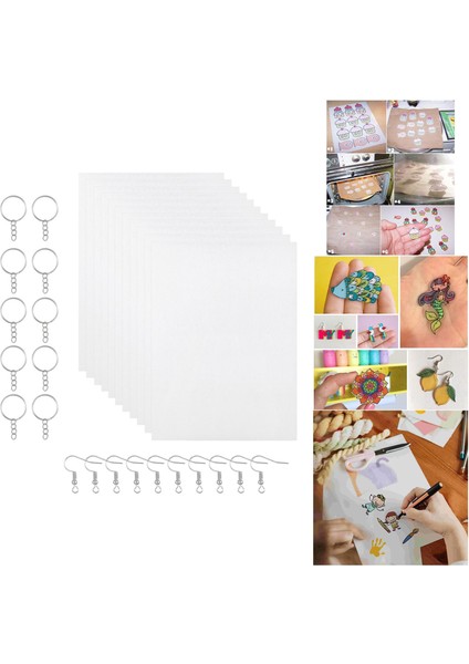 20X Isı Büzülme Çarşafları Dıy Süslemeleri Çocuklar Yeni Başlayanlar Kartı Beyaz 20CMX14.5CM Yapmak (Yurt Dışından) modelleri