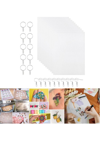 20X Isı Büzülme Çarşafları Dıy Süslemeleri Çocuklar Yeni Başlayanlar Kartı Beyaz 20CMX14.5CM Yapmak (Yurt Dışından) fırsatları