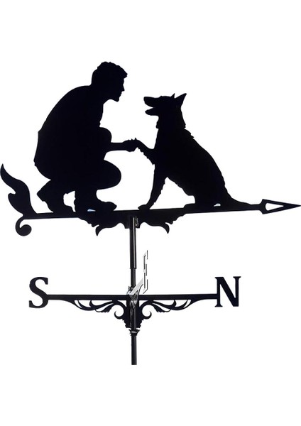 Demir Açık Braket Weathervan Cupolas Scene Köpek 1 (Yurt Dışından)