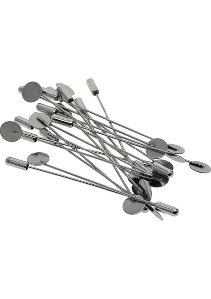 20 Takım Sopa Pin Yaka Broş Broş Taban Broş Bileşeni Takı Yapımı Boş (Yurt Dışından)