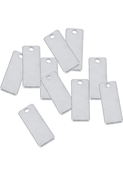 Blesiya 10 Metal Düz Boş Damgalama Kolye Charms Takı Yapımı 18X32MM (Yurt Dışından)