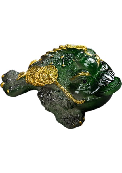 Heykelcik Değiştiren Çay Evcil Süsleri Üç Ayaklı Zenginlik Kurbağa Yeşil S (Yurt Dışından) modelleri