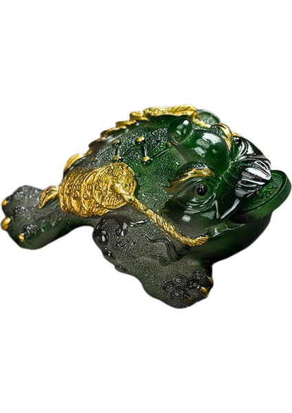 Heykelcik Değiştiren Çay Evcil Süsleri Üç Ayaklı Zenginlik Kurbağa Yeşil S (Yurt Dışından) fırsatları