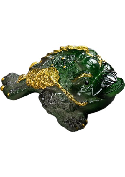 Heykelcik Değiştiren Çay Evcil Süsleri Üç Ayaklı Zenginlik Kurbağa Yeşil S (Yurt Dışından) indirimleri